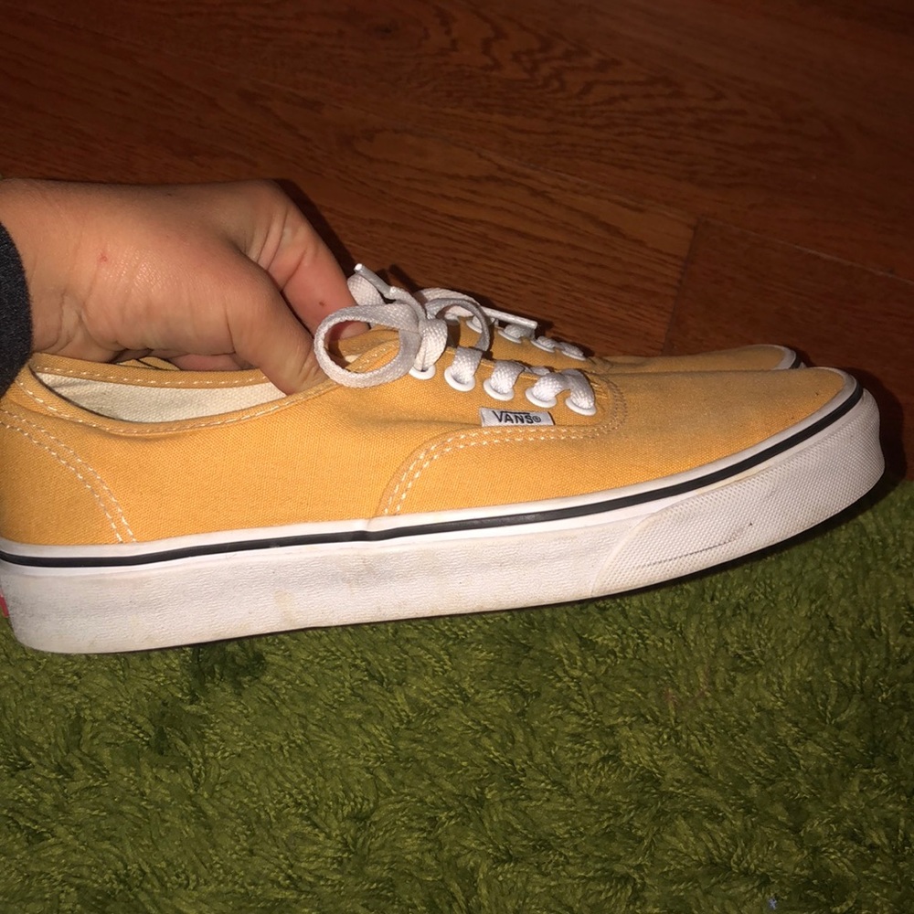 yellow lace up vans
